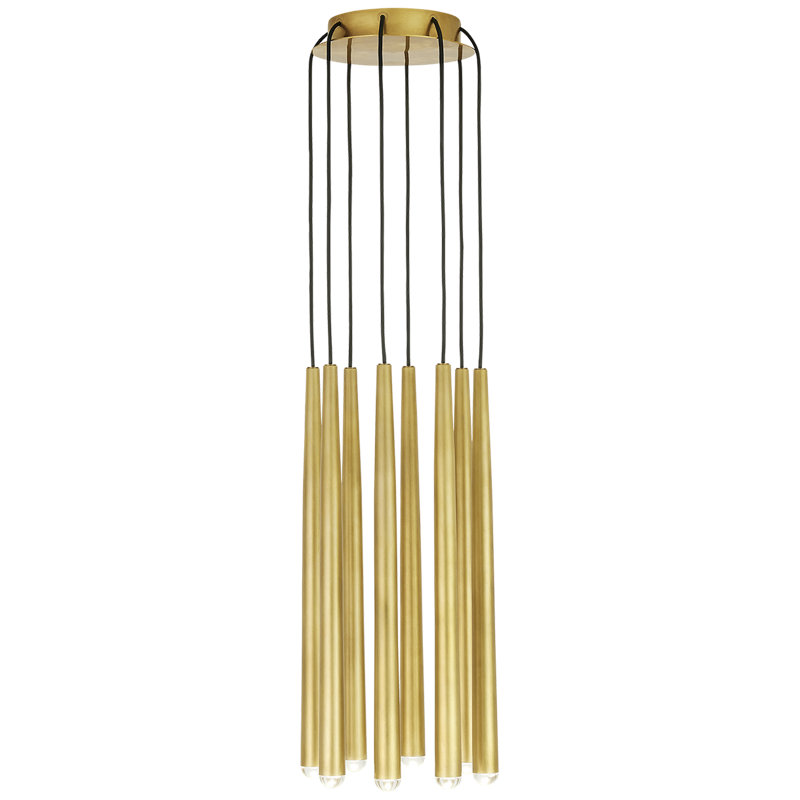 Pylon 8 - Light LED Pendant, Natural Brass