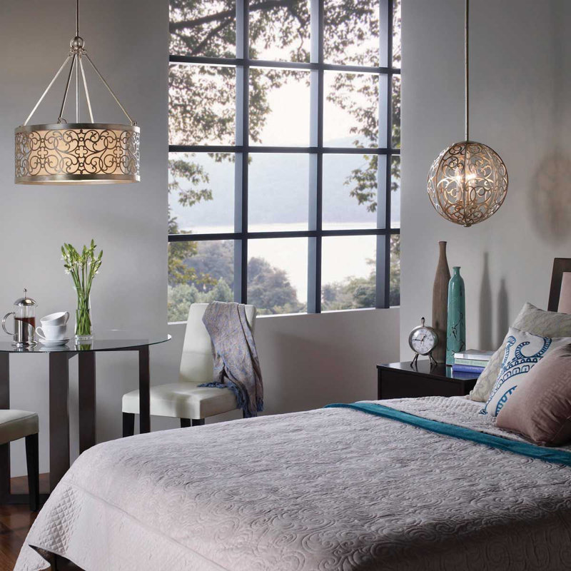 Elmdale 4 - Light Silver Drum Pendant