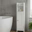 Rangement pour papier hygiénique, armoire à rouleau de papier hygiénique, armoire de salle de bain, étagère de salle de bain étroite, tablettes réglables, peu encombrante, assemblage facile, blanc