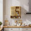 Armoire de salle de bain murale, rangement en bambou au-dessus de la toilette, armoire à pharmacie peu encombrante avec 2 portes et tablettes réglables-1015162869