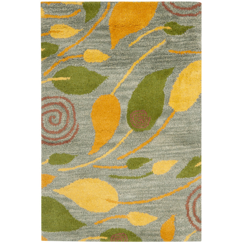 Soho Hand Tufted Wool Floral Rug, Rectangle 2' x 3'