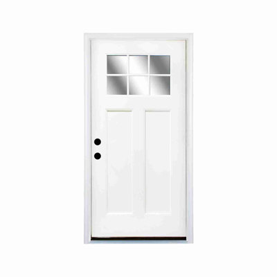 Porte en fibre de verre composite, porte d'entrée à droite vers l'intérieur, portes d'entrée avant extérieures avec cadre 4-9 / 16