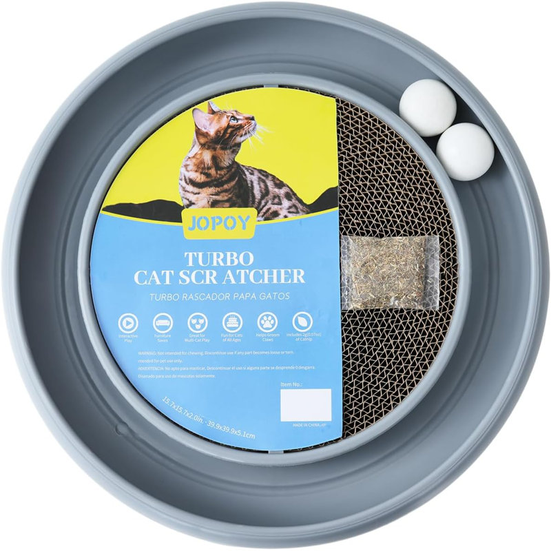 Cat Scratcher Toy Ball Track for Indoor Cats,Round Interactive Scratching Board Exercise Set for Bored Indoor Adult and Kitten Mental & Physical Stimulation