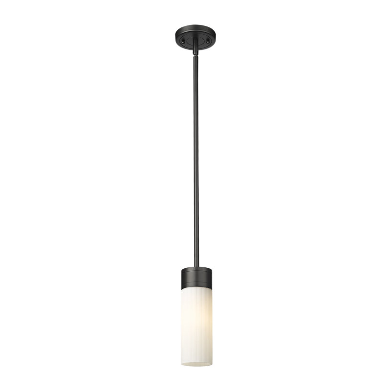 Luminaire suspendu 8 lumières Empire, Blanc mat, H 9,63 po x l 3,13 po x P 3,13 po, Noir mat