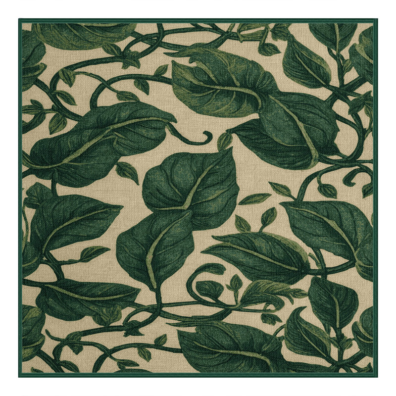  Tapis lavable épinards, Carré 8 pi