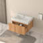 Meuble-lavabo mural 30 po avec lavabo, meuble-lavabo mural flottant avec finition intégrée