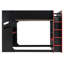Lit mezzanine double en bois avec bureau réglable, tiroirs et compartiments de rangement - Rouge-286415243