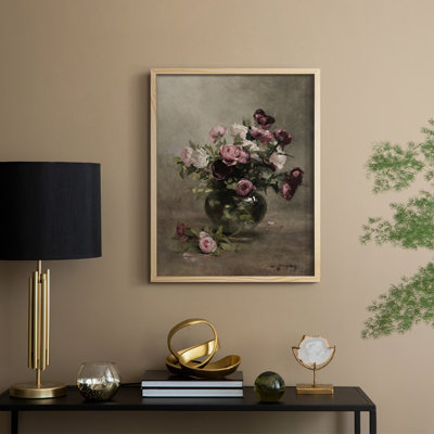 Impression florale vintage encadrée CXII - bois massif