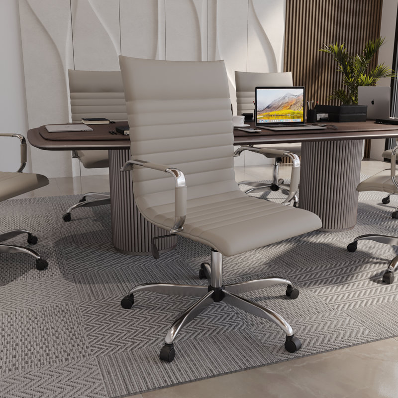 Fauteuil de conférence ergonomique Sorrells, Brun clair