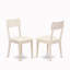 L'ensemble de salle à manger 5 pièces comprend une table de salle à manger ronde avec piédestal et 4 chaises en similicuir, blanc lin-1462008820-1462008827