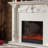 White Solid + Manufactured Wood Freestanding Fireplace