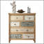 Commode d'appoint rétro en bois avec 7 tiroirs, rangement rustique multicolore sculpté pour la chambre à coucher et le salon