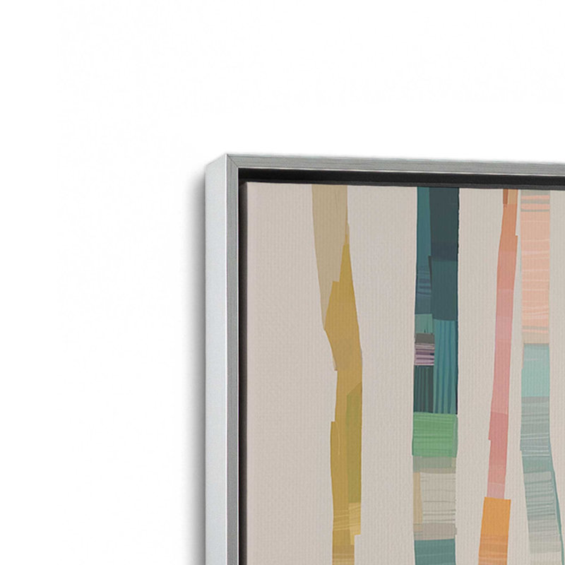 Ensemble de 2 impressions pastel, 12 po x 8 po, Cadre flottant en chrome poli
