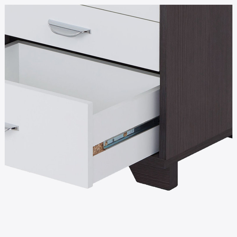 White and Black 3-drawer Rectangular Accent Table