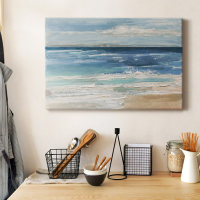 Ocean Waves I - Toile tendue avec châssis de qualité supérieure - prête à être accrochée