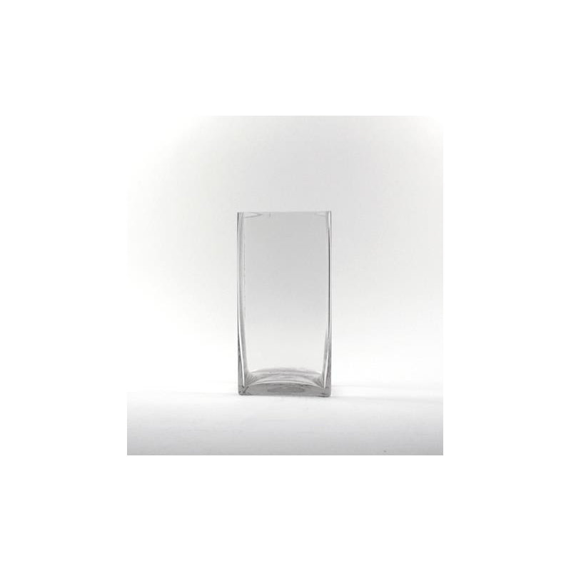 Vase carré en verre, H 10 po x l 5 po x p 5 po