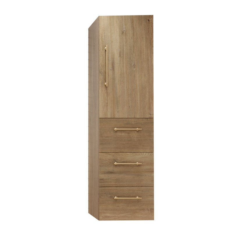 Armoire murale 16 po Eliza, Teck / chêne / or