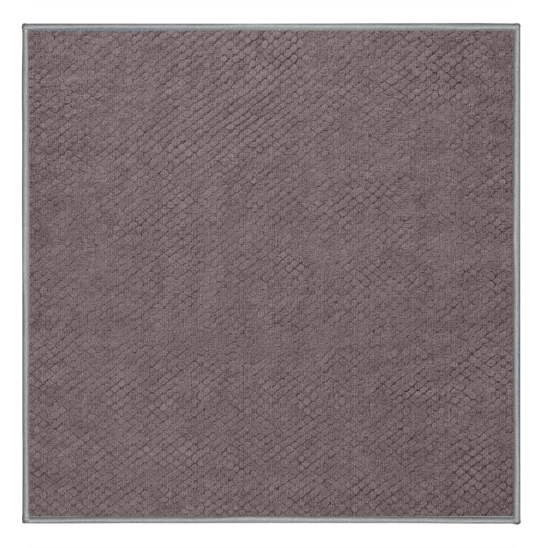 Tapis gris en treillis lavable à la machine, Carré 3 pi