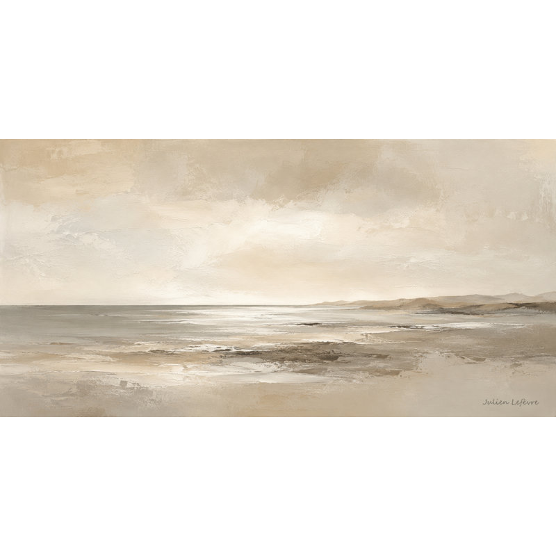 Ingeburg enveloppé d'horizon côtier beige chaud, L 40 po x H 20 po x P 1,5 po