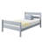 Twin Bed With Headboard And Footboard,Rubber Wood Bed,Grey
