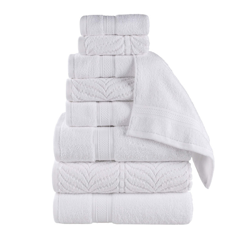 Ensemble de serviettes de bain 9 pièces Aneira, Blanc