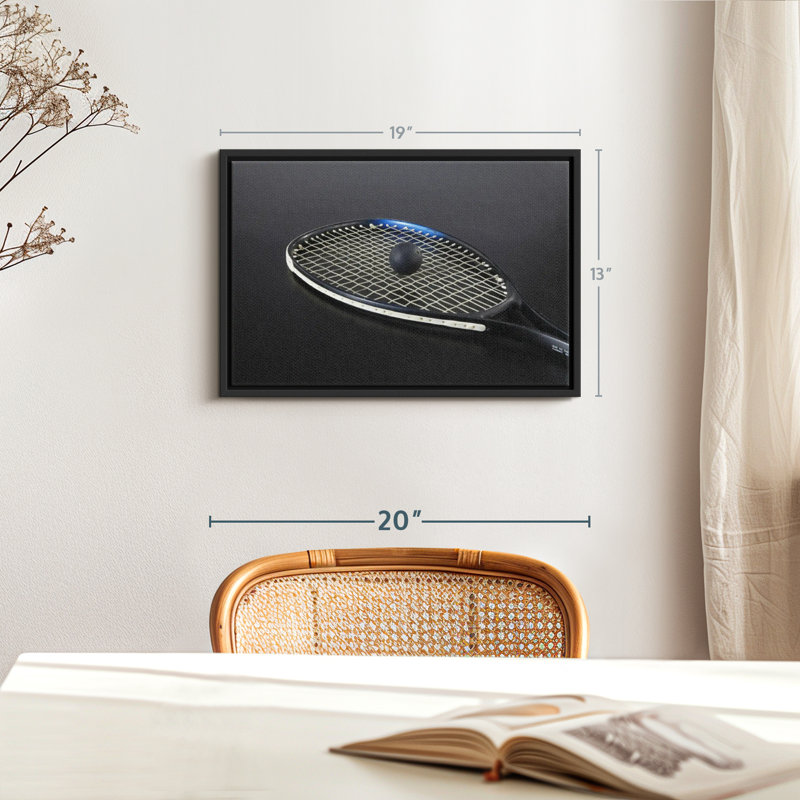 «Black Squash Équipement Wall Art», H 19 po x l 13 po