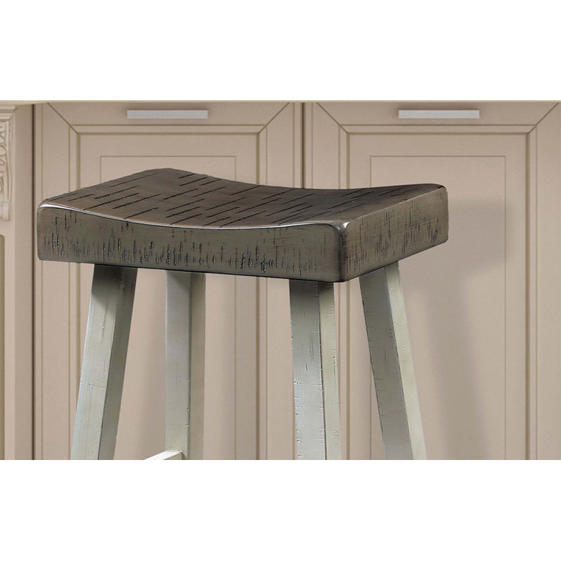 # N / A, Siège gris / cadre blanc, Tabouret de bar (siège d'une hauteur de 31 po)