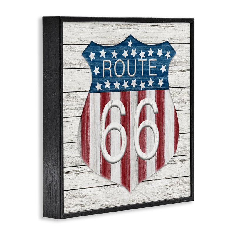 «Stupell Industries Rustic Route 66», art de la giclée encadrée par Natalie Carpentieri, Giclée encadrée noir minuit