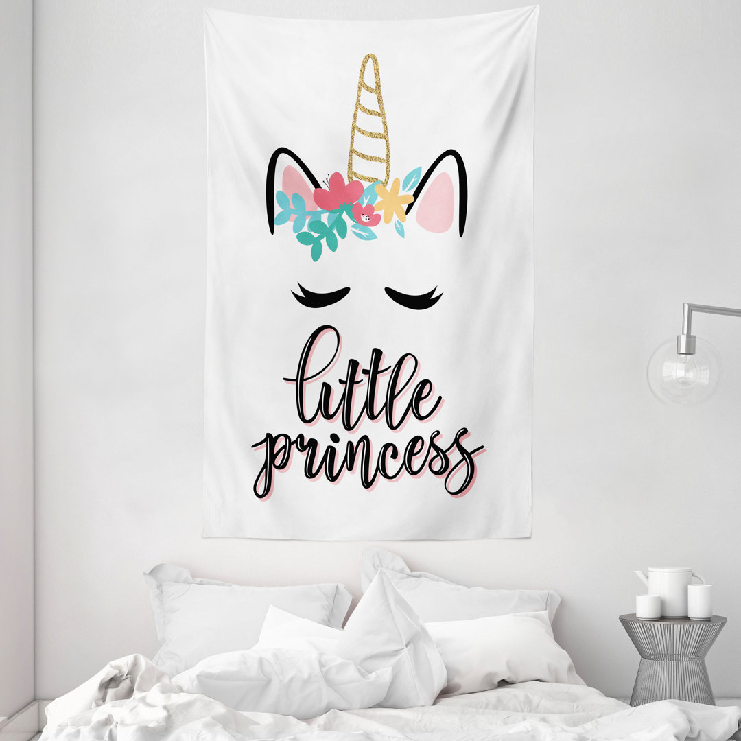 Wandteppich, Little Princess Phrase Girly, Zitat, Mehrfarbig