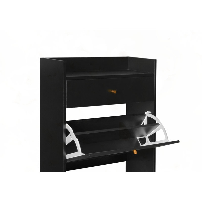 Rattan Allen 2 door 1 drawer cabinet, Black