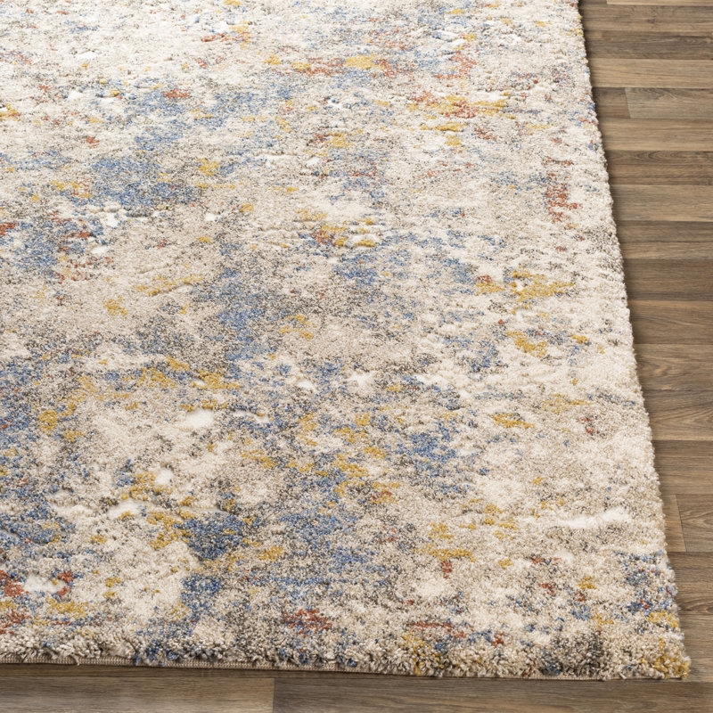 Tapis beige / bleu Bartol, Rectangle 9 pi x 12 pi 1 po