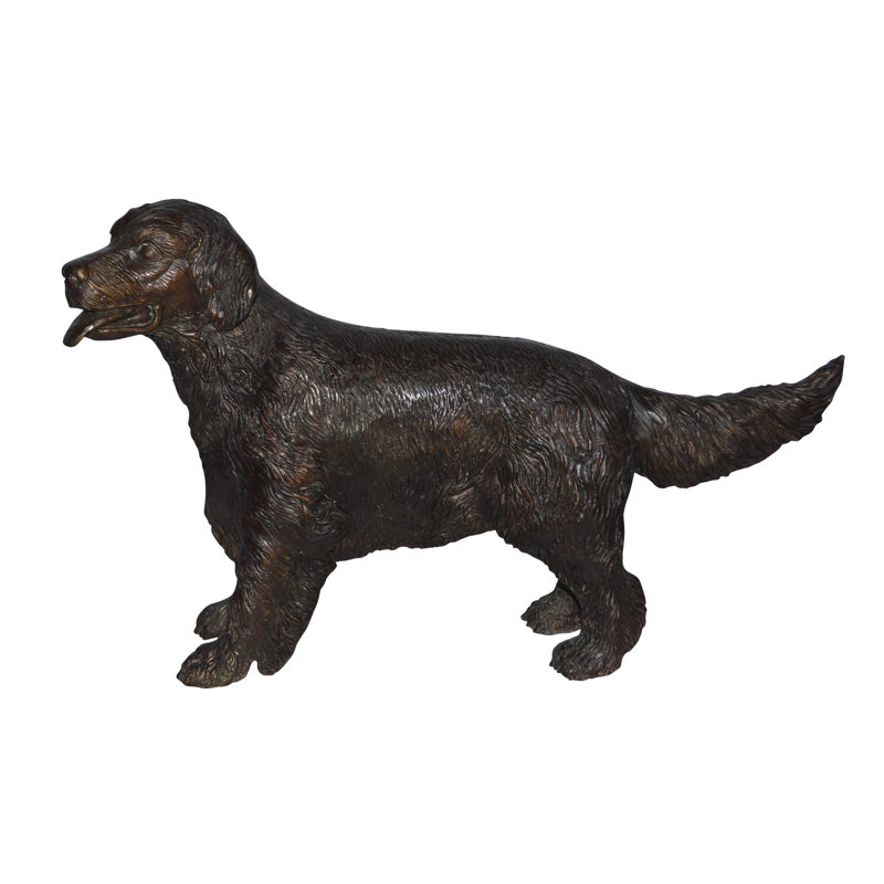 Statue en bronze de chien Golden Retriever de Leamington - Taille: L 26 po x l 7 po x H 16 po.