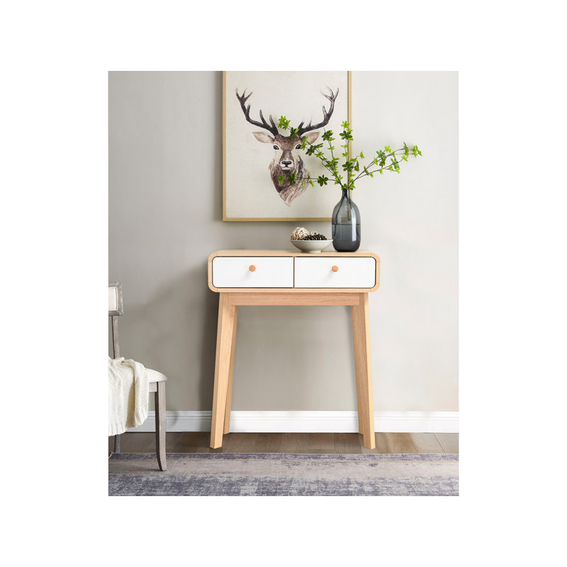 Allensby 65cm Console Table, Oak/White