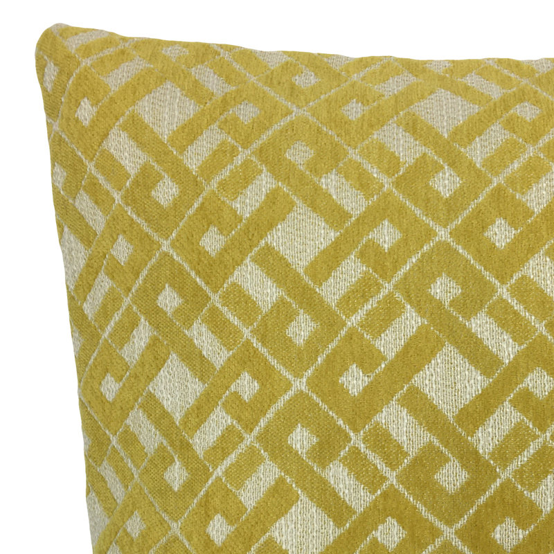 Plaid Reversible Throw Pillow, 22" x 22", Yellow