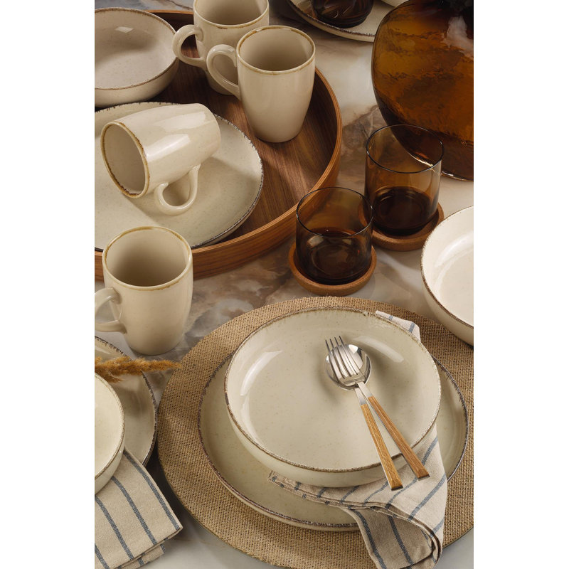 Arrie Piece Dinnerware Set - Service for 4, Cream