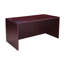 Coquille de bureau Nea, plateau commercial de 60 pouces, pieds de panneau, bois rouge acajou-118318962-118318963