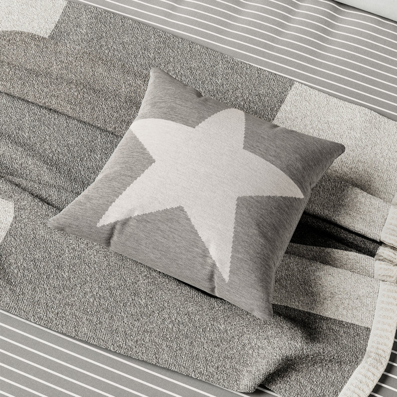 Star Cushion 45x45cm, Gray