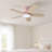 36" Low Profile Flush Mount Small Room Modern Ceiling Fan with LED Light and Remote-43107407