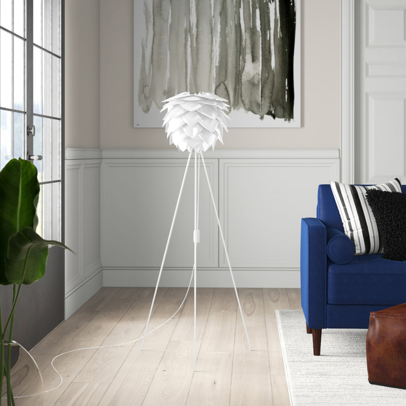 52.4'' Tripod Floor Lamp, White, White