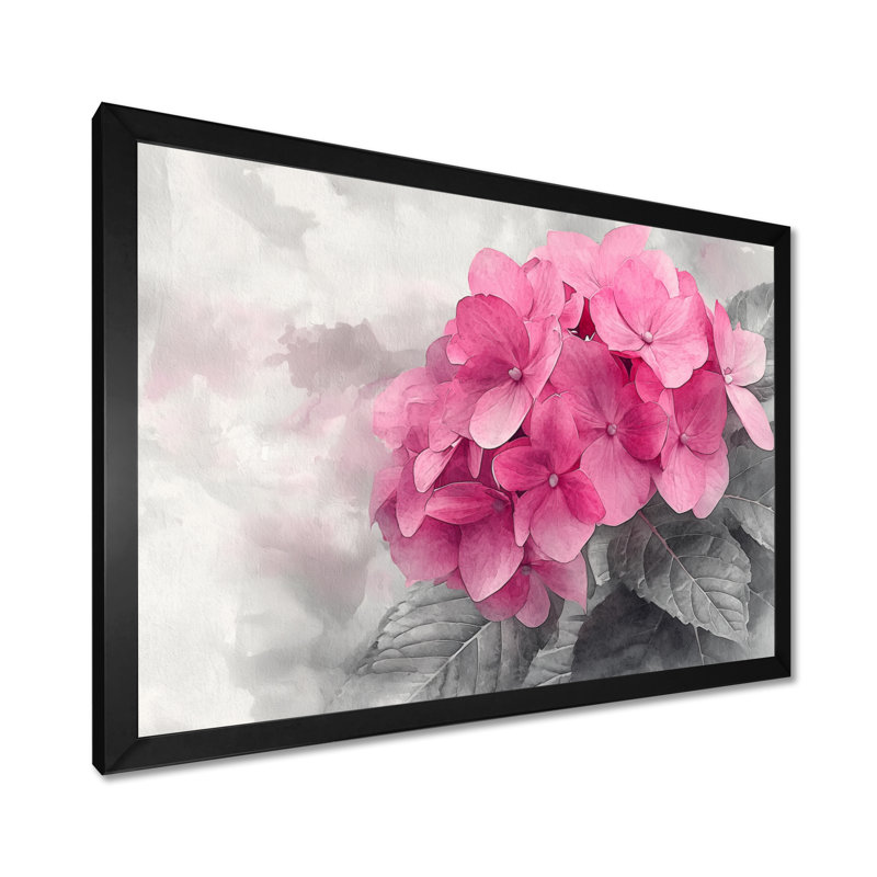 Keziah - Floral Wall Art, 30" H x 40 W, Picture Framed Print, Black