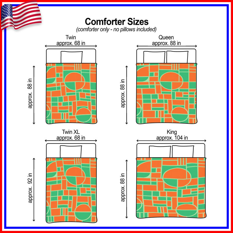 Geometric Shapes Pattern Comforter, Twin Extra Long