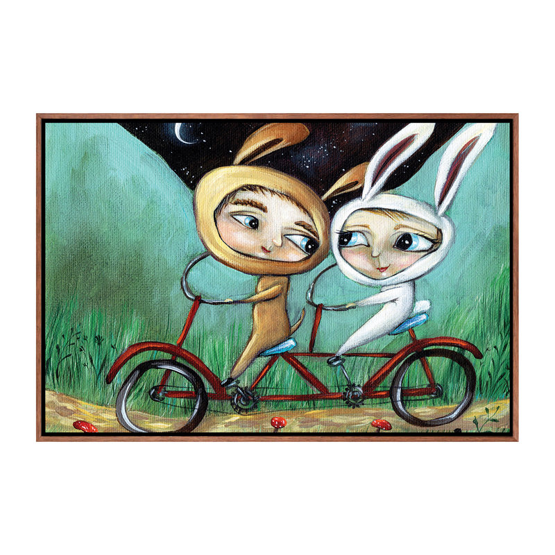 Tandem par Heather Renaux - impression d'art graphique, Toile avec cadre brun, H 40 po x l 60 po x 1,5 po, Pas de tapis