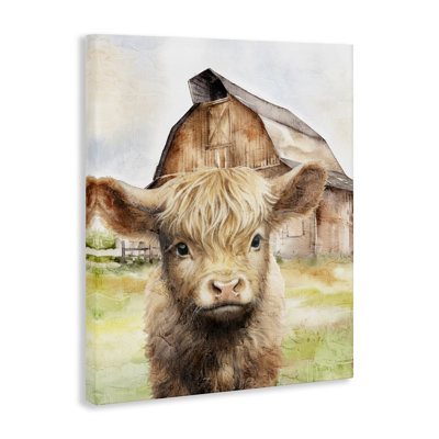 Cattle Little at Farm Canvas Wall Art by Kim Allen -  Rosalind Wheeler, D297442F8A16432B967DA7C5D42C144B