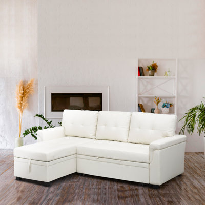 Allport Sectional Sleeper Couch with Storage Pull Out Couch Bed, Reversible Sleeper Sofa by Ebern Designs
