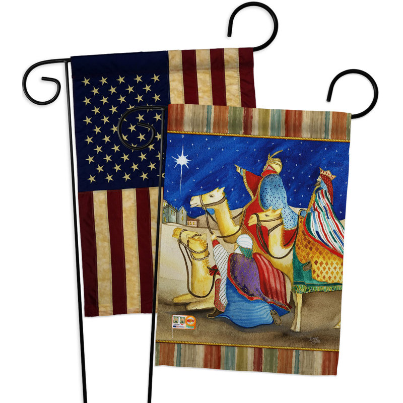 Drapeau de jardin à 2 faces en polyester / mélange de polyester 19 x 13 po