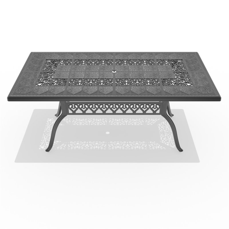 Table de salle à manger exquise en fonte d'aluminium pour le divertissement et la détente en plein air