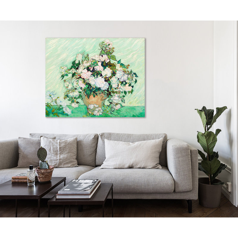 «Roses II» par Vincent Van Gogh, reproduction sur toile tendue, H 12 po x l 15 po x P 1,5 po