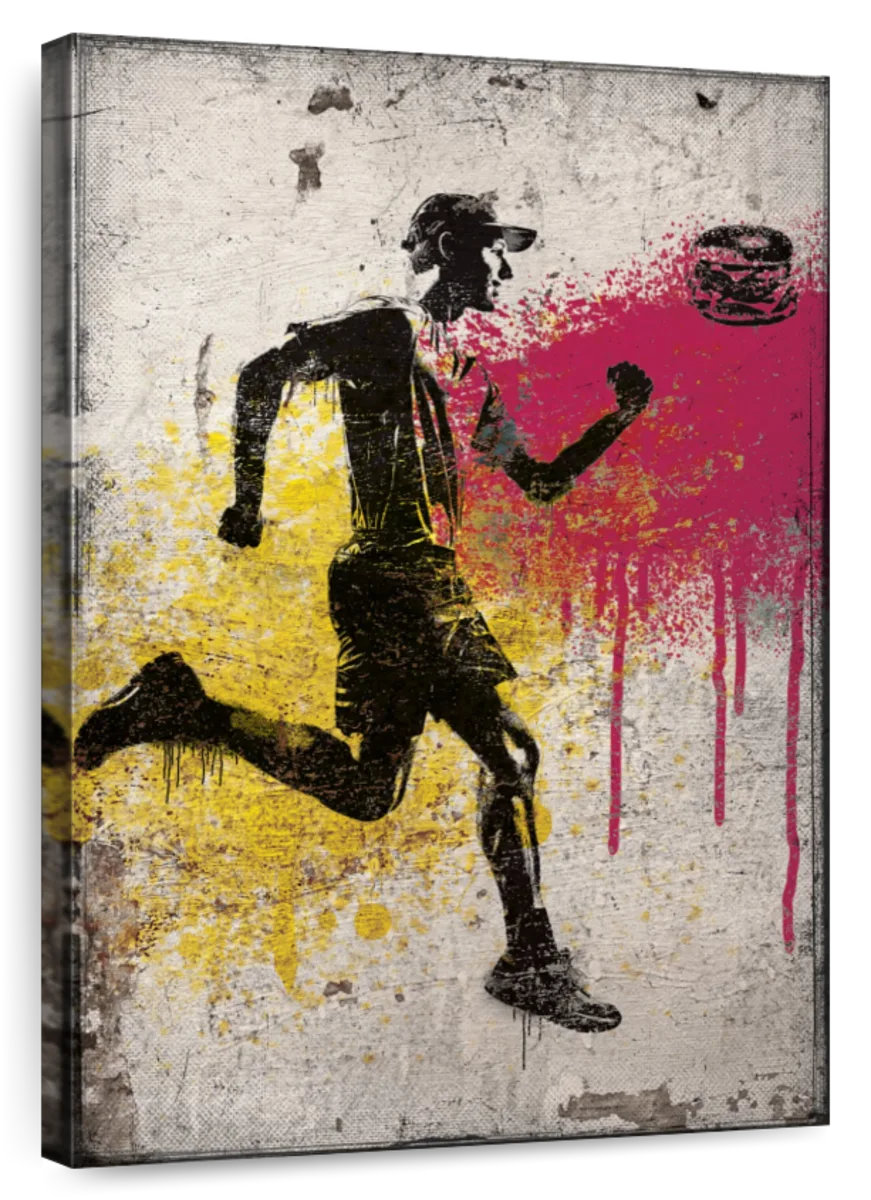 Running Chasing Burger String Ebern Designs Sireci Runner Chasing Burger | Wayfair