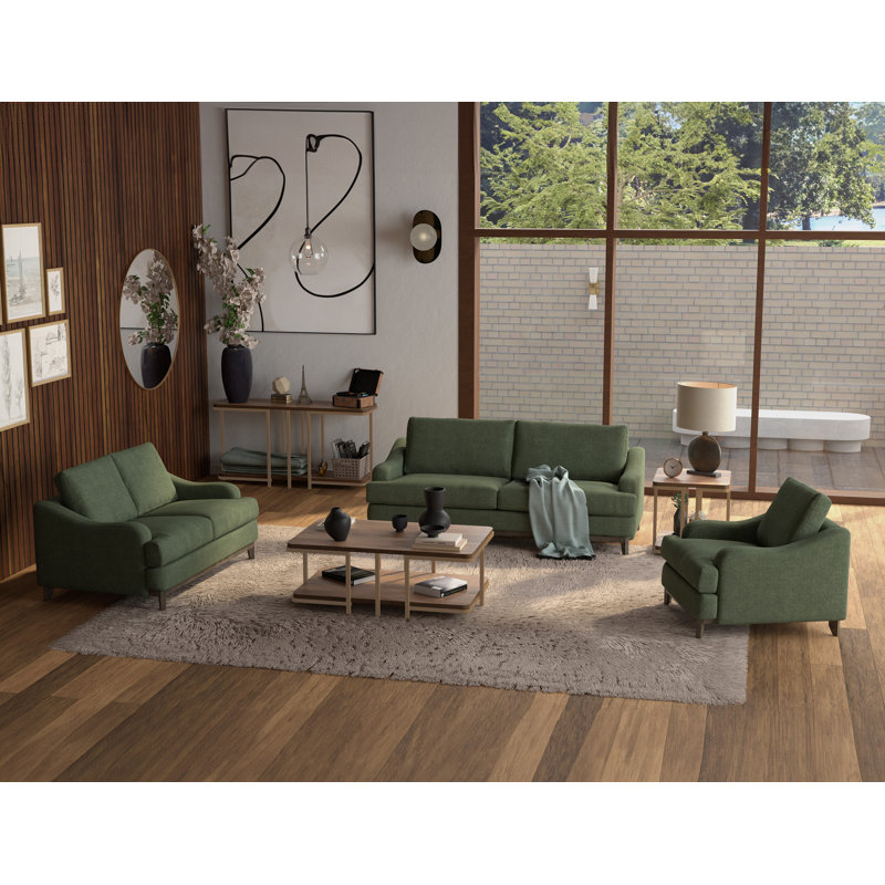 Structure et base en bois Ballenton, causeuse, Vert