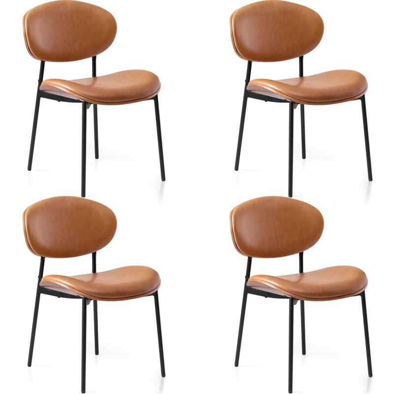 Chaises de salle à manger rembourrées en cuir de polyuréthane, chaises d'appoint pour les salles à manger, les cuisines et les salons